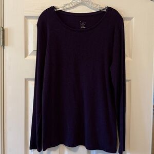 Deep purple/plum soft, stretchy long sleeve top by a new day, size XL